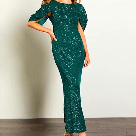 Beautiful evening gown size 2 by Eliza J. Worn 1x and received a lot compliments - Picture 1 of 4